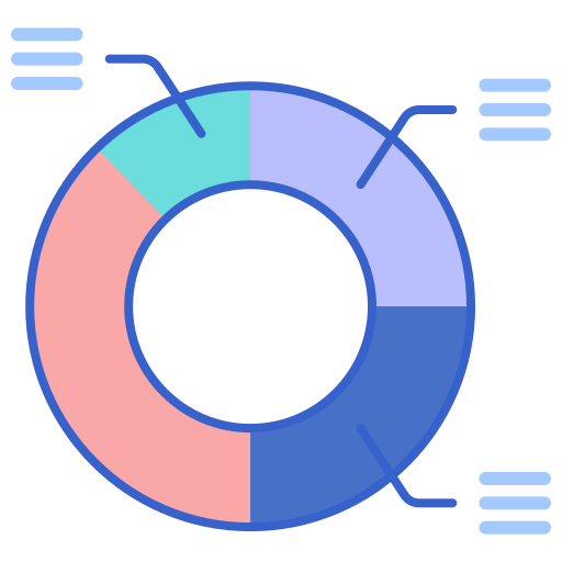 Pie chart Flaticons Lineal Color icon