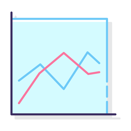 grafico a linee Flaticons Lineal Color icona