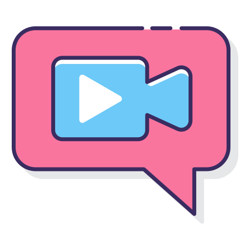 Video chat Flaticons Lineal Color icon