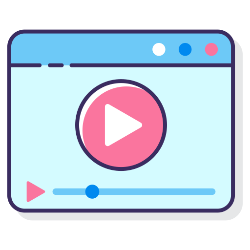 video speler Flaticons Lineal Color icoon