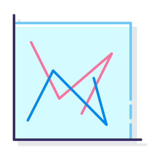 꺾은 선형 차트 Flaticons Lineal Color icon