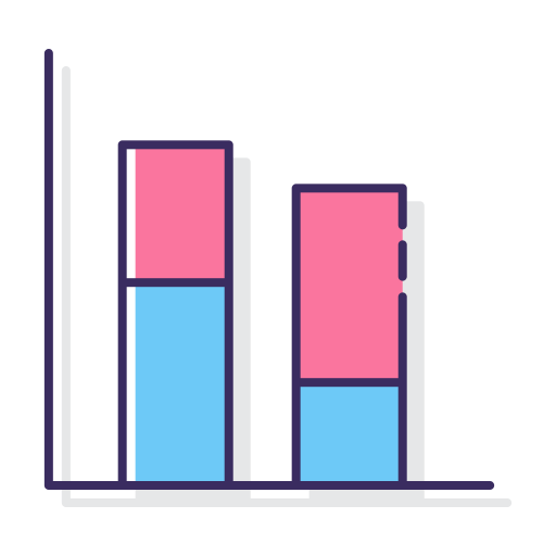 wykres słupkowy Flaticons Lineal Color ikona