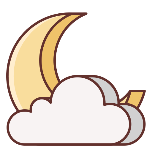 Noche nublada Flaticons Lineal Color icono