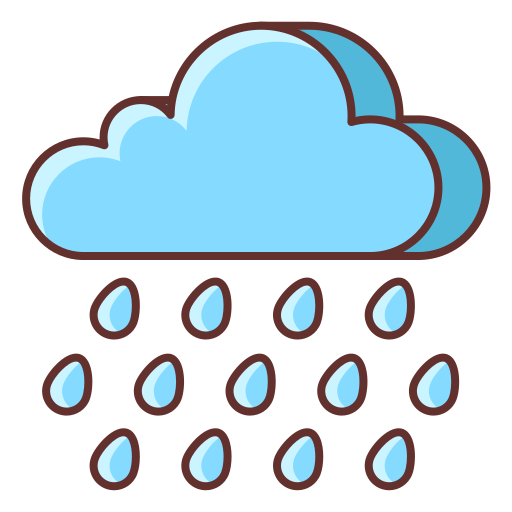 Lluvia Flaticons Lineal Color icono