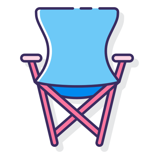 Camping chair Flaticons Lineal Color icon