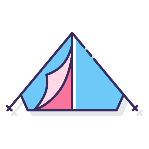 camping zelt Flaticons Lineal Color icon