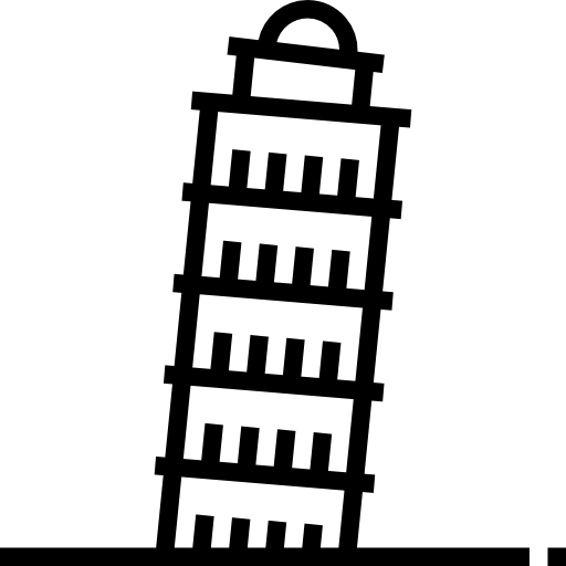 torre inclinada de pisa Meticulous Line icono