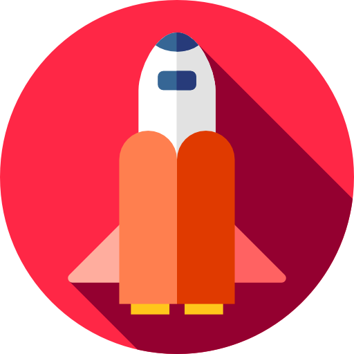 Space shuttle Flat Circular Flat icon
