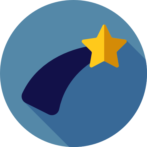 Падающая звезда Flat Circular Flat иконка