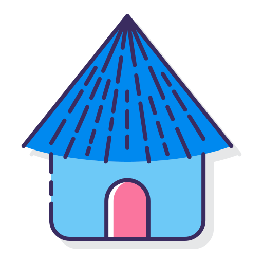 Hut Flaticons Lineal Color icon