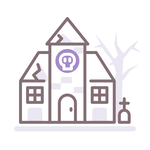 Дом с привидениями Flaticons Lineal Color иконка