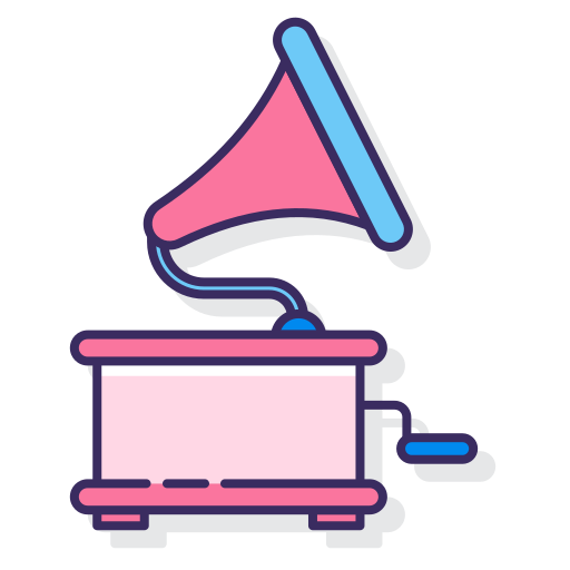 grammophon Flaticons Lineal Color icon