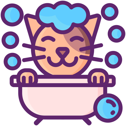 Cat bath Flaticons Lineal Color icon