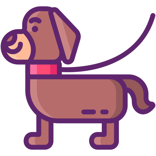 犬を連れて散歩をしている Flaticons Lineal Color icon