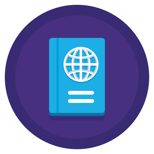 passaporto Flaticons Flat Circular icona