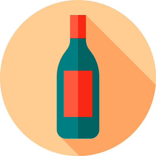 Бутылка вина Flat Circular Flat иконка