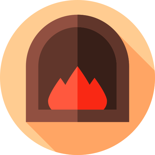 Stone oven Flat Circular Flat icono