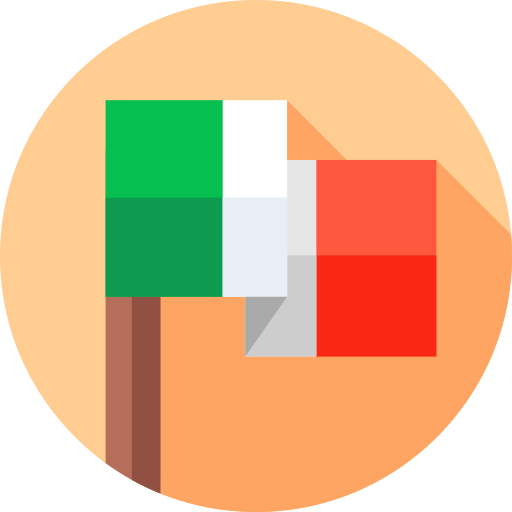 drapeau italien Flat Circular Flat Icône