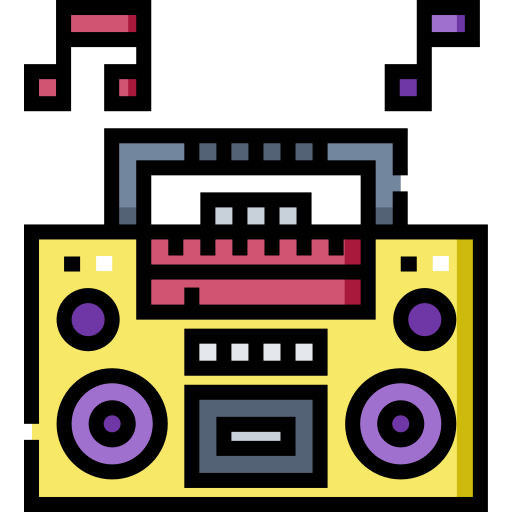 Boombox Detailed Straight Lineal color icono