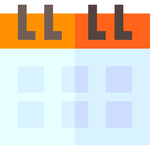 Calendario Basic Straight Flat icono