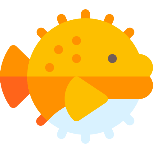 рыба фугу Basic Rounded Flat иконка