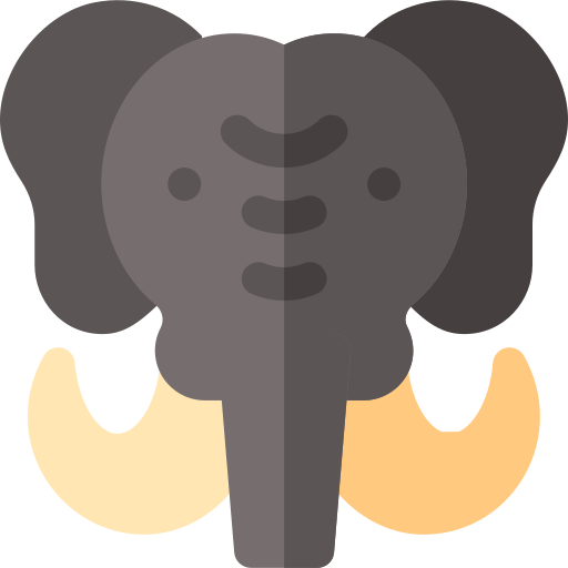 Elefante Basic Rounded Flat icono