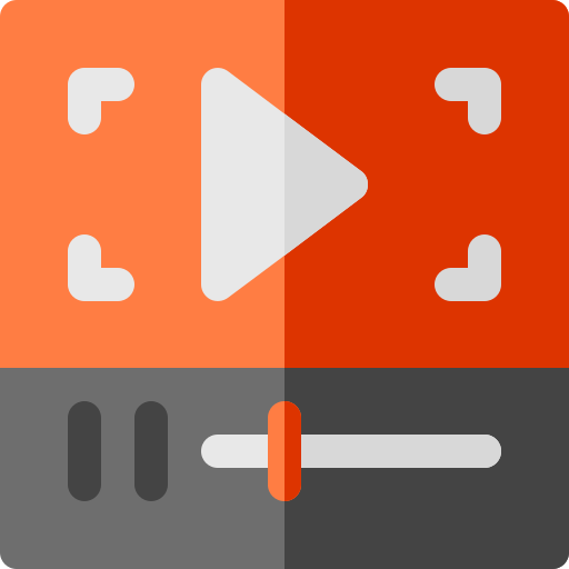 Video player Basic Rounded Flat Ícone
