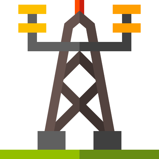 Torre elétrica Basic Straight Flat Ícone
