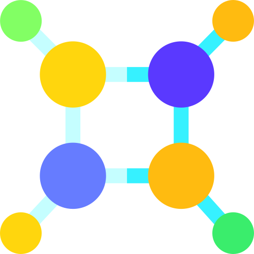 molecuul Basic Rounded Flat icoon