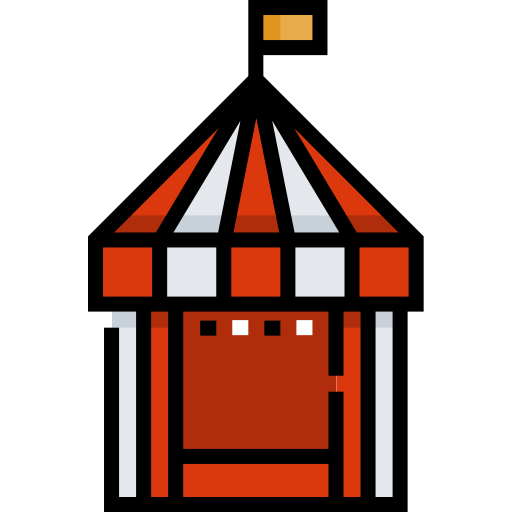 Tienda de circo Detailed Straight Lineal color icono