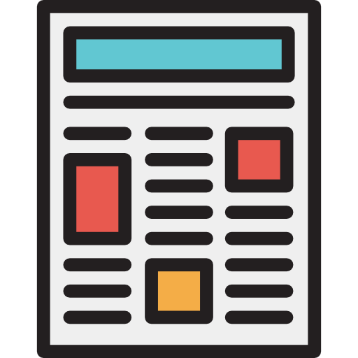 gazeta Detailed Rounded Lineal color ikona