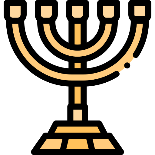 Menorah Detailed Rounded Lineal color icon