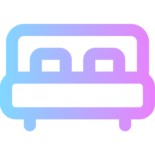 Double bed Super Basic Rounded Gradient icon