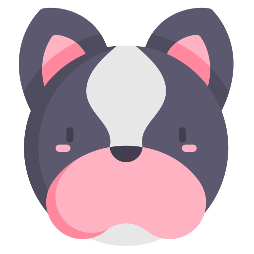 Bulldog francés Kawaii Flat icono