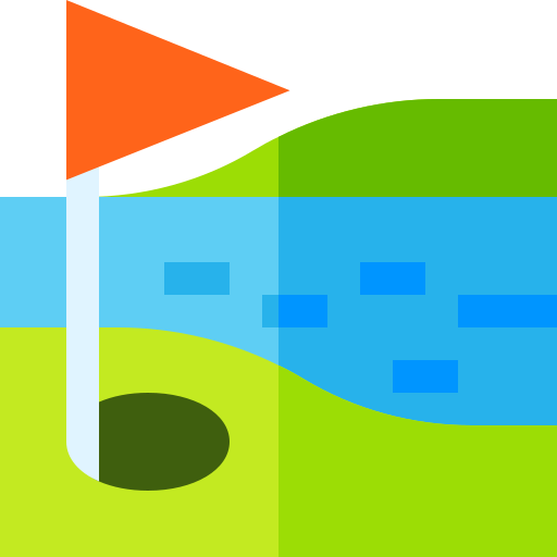 Campo de golf Basic Straight Flat icono