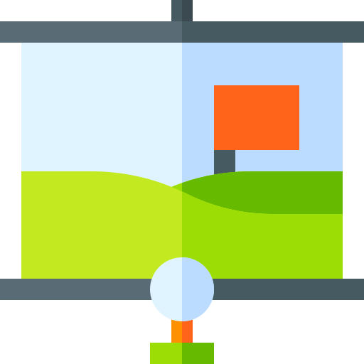 golf Basic Straight Flat icoon