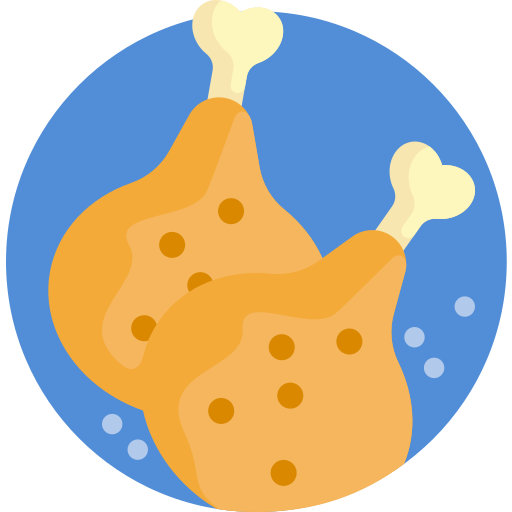 coscia di pollo Detailed Flat Circular Flat icona