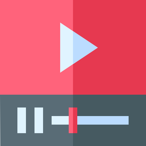 Reproductor de video Basic Straight Flat icono