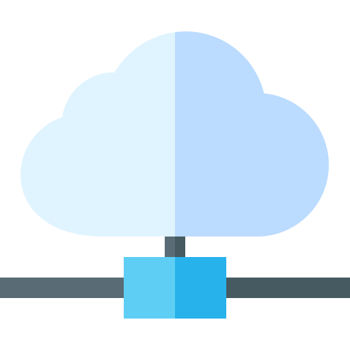 La computación en nube Basic Straight Flat icono