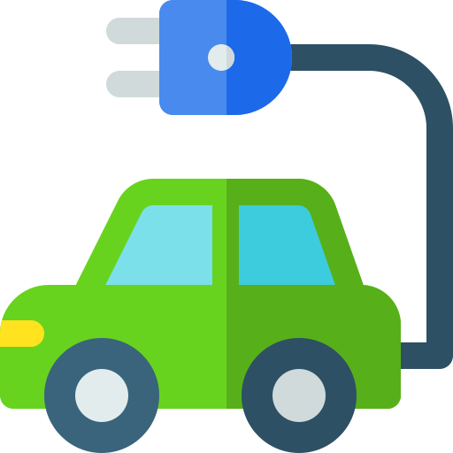 Electric car Basic Rounded Flat icon