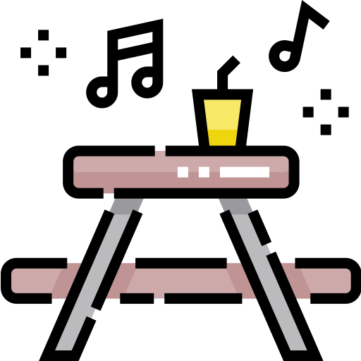 tavolo da picnic Detailed Straight Lineal color icona