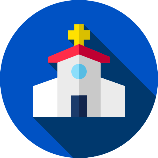 kościół Flat Circular Flat ikona