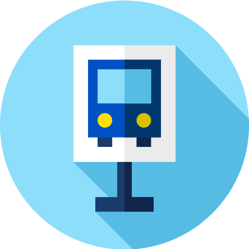 bushalte Flat Circular Flat icoon