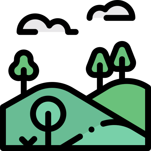언덕 Detailed Rounded Lineal color icon