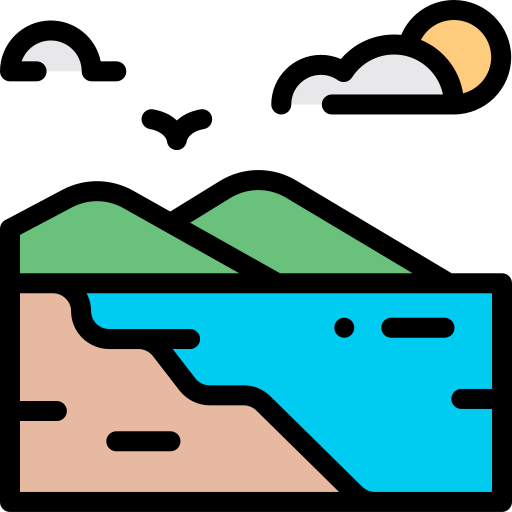 ビーチ Detailed Rounded Lineal color icon