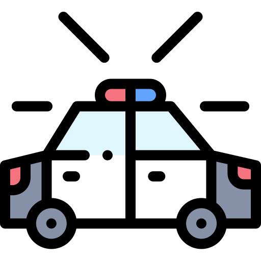 Carro de polícia Detailed Rounded Lineal color Ícone