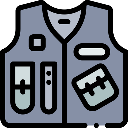 Police vest Detailed Rounded Lineal color icon