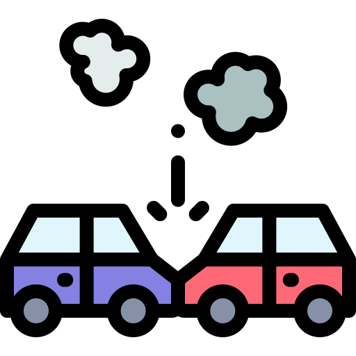 自動車事故 Detailed Rounded Lineal color icon