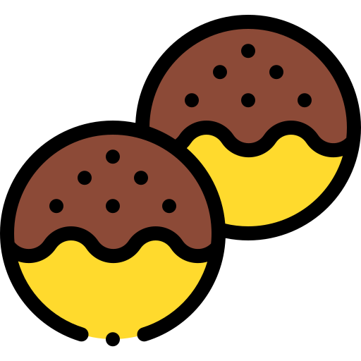 Takoyaki Detailed Rounded Lineal color icon