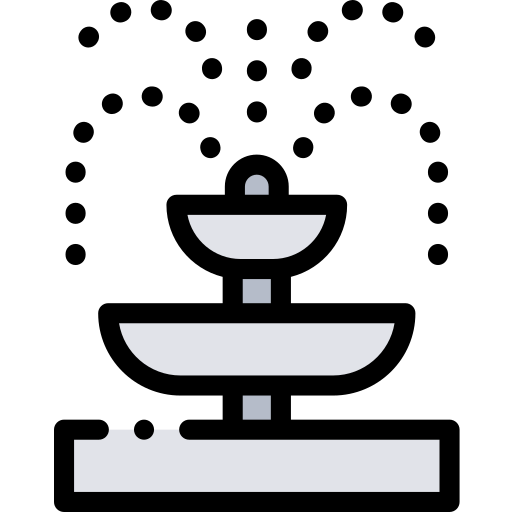 Fountain Detailed Rounded Lineal color icon